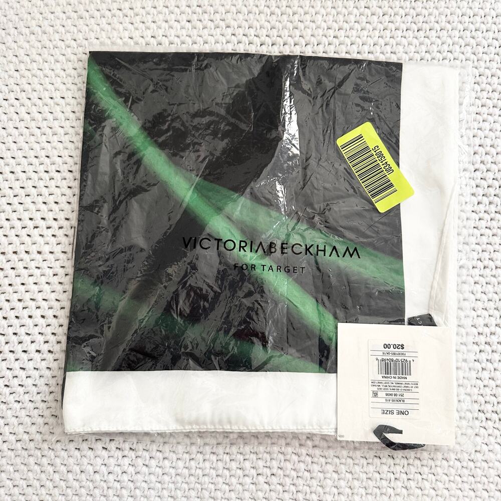 Victoria Beckham X Target Black Green Calla Lillies Square Scarf NWT Sealed